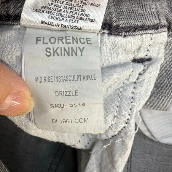 DL1961 Jeans Women's 28 (6) Grey Florence Skinny Mid Rise Instasculpt Ankle - Picture 7 of 15